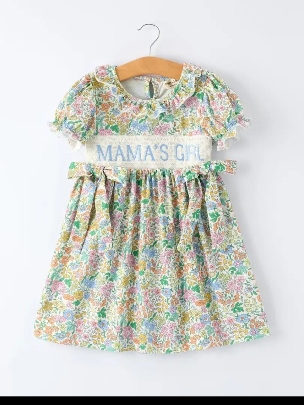 Mama's Girl Floral Smocked Cotton Dress - Pastel Multi